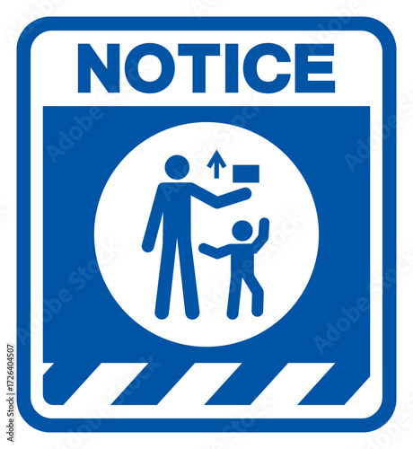 Notice Keep Out of Reach of Children Child Kid Symbol Sign, Vector Illustration, Isolated On White Background Label. EPS10