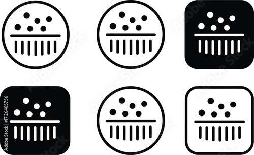 Set of Icons Representing Filtration and Separation Processes