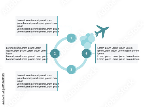 Vector infographic template illustrating a modern business process workflow. This flat design diagram features step-by-step processes with icons, arrows, and text placeholders. 18