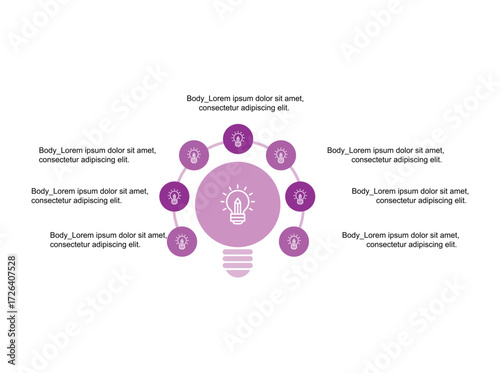 Vector infographic template illustrating a modern business process workflow. This flat design diagram features step-by-step processes with icons, arrows, and text placeholders. Ideal14