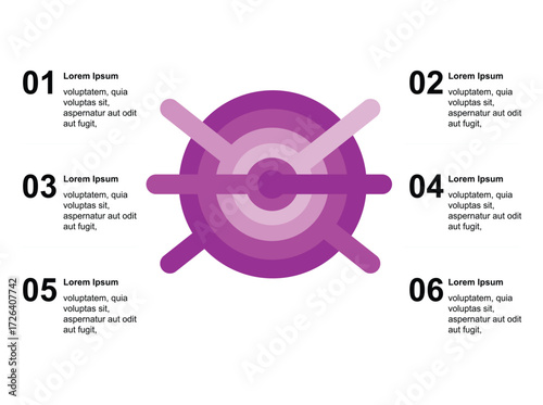 Vector infographic template illustrating a modern business process workflow. This flat design diagram features step-by-step processes with icons, arrows, and text placeholders. Ideal7