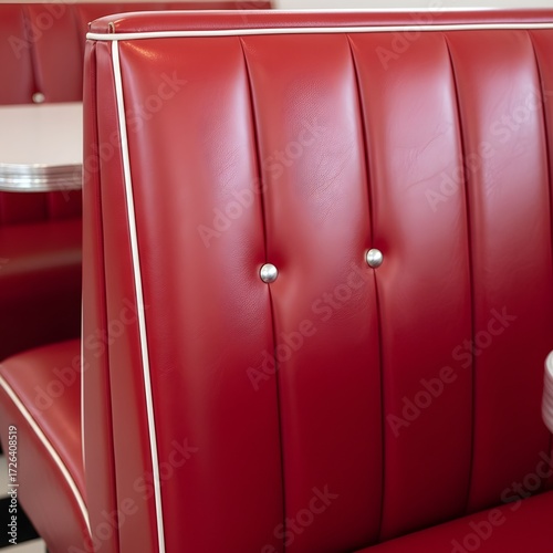Retro diner booth vinyl seat upholstery texture