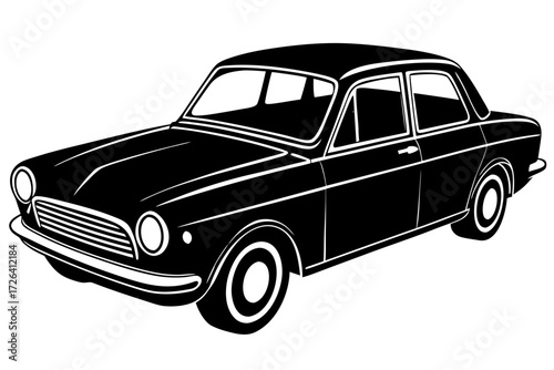 Vector art of vintage car vector illustration