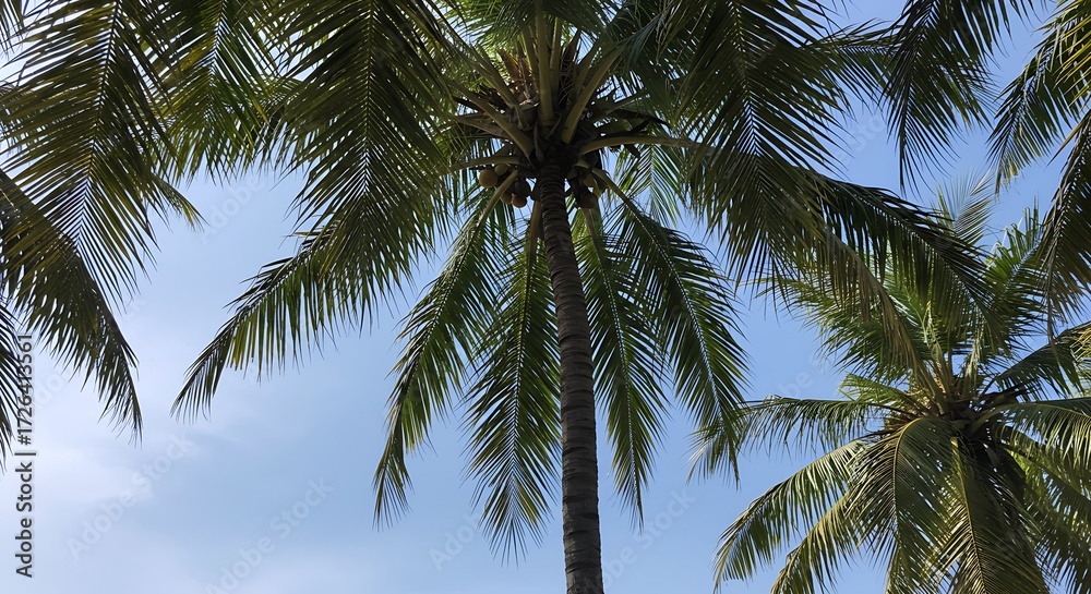 Obraz premium Palm trees against a light sky