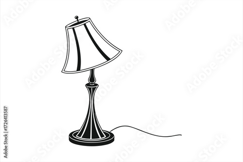 black  table lamp vector on  white  background  1