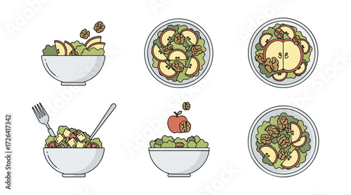 Apple walnut salad preparation steps