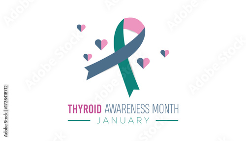 Vector illustration on the theme of Thyroid Awareness Month observed each year during January. banner, Holiday, poster, card and background design.