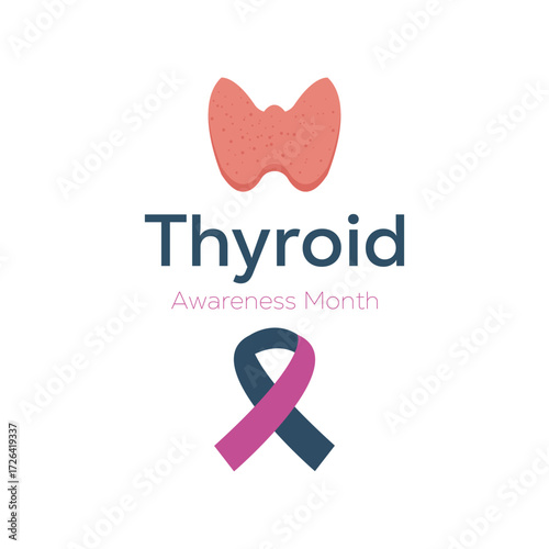 Vector illustration on the theme of Thyroid Awareness Month observed each year during January. banner, Holiday, poster, card and background design.