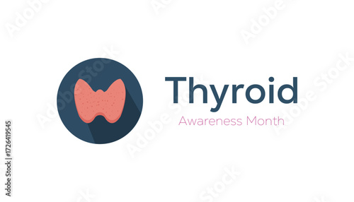 Vector illustration on the theme of Thyroid Awareness Month observed each year during January. banner, Holiday, poster, card and background design.