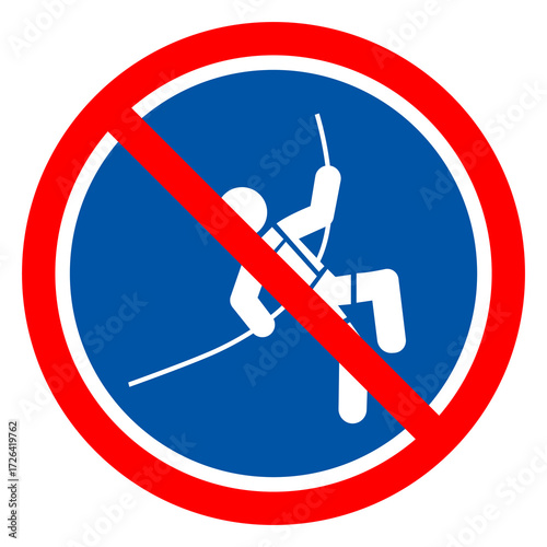 Safety Harness Required Symbol Sign, Vector Illustration, Isolated On White Background Label.EPS10