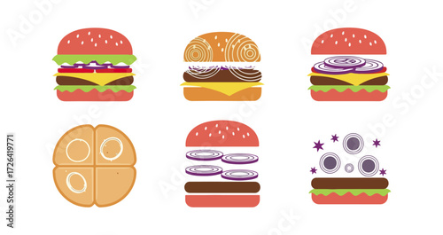 Burger food illustration collection
