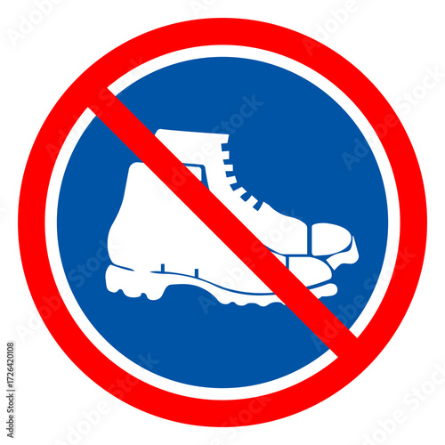 Wear Foot Protection Symbol Sign,Vector Illustration, Isolated On White Background Label.EPS10