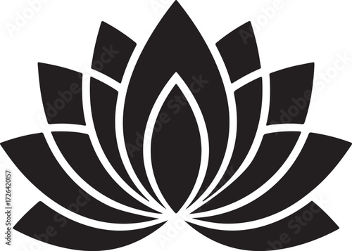 Abstract Lotus Flower Logo & Zen Icon