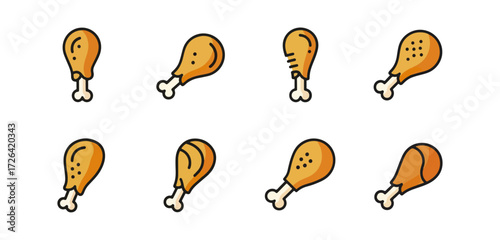 Chicken leg icons
