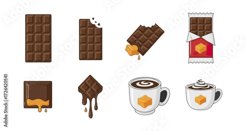 Chocolate bar and caramel treats