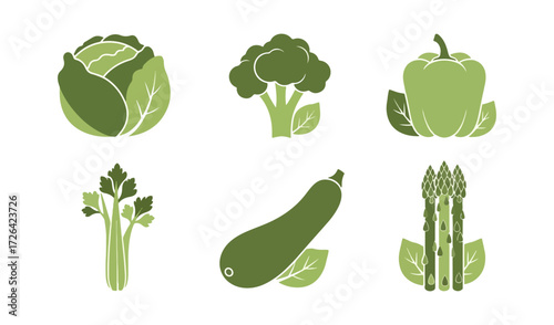 Collection of fresh green vegetables