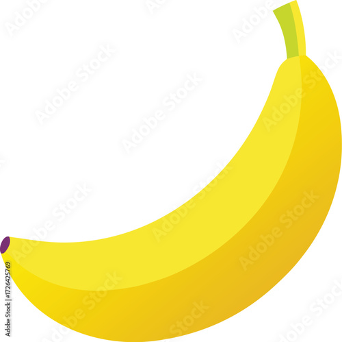 Bright yellow banana fruit isolated on healthy diet food