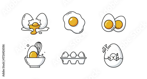 Egg preparation icons