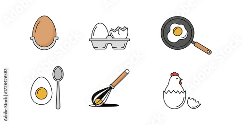 Egg preparation icons