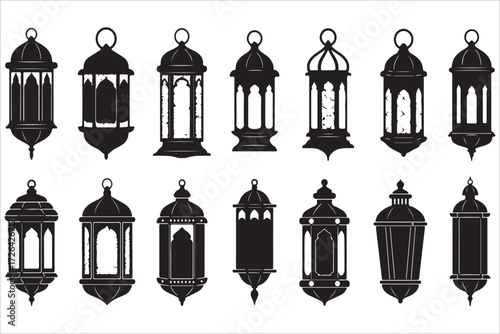 set of birdcage vector illustrations