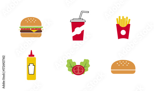 Fast food items illustration