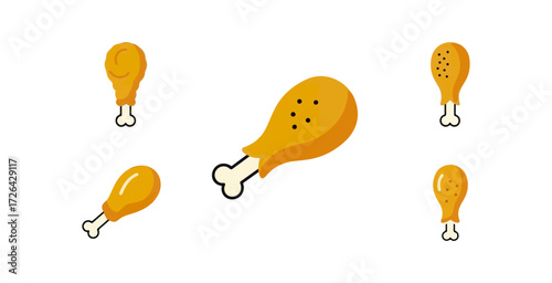 Fried chicken drumsticks illustration
