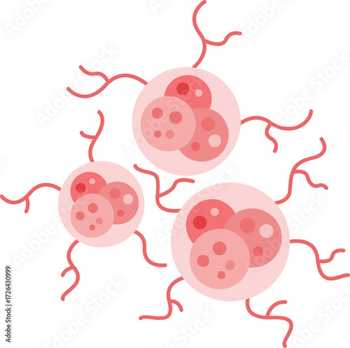 Vector art of eosinophil cell, a type of white blood cell that is part of the immune system and fights parasites and some infections