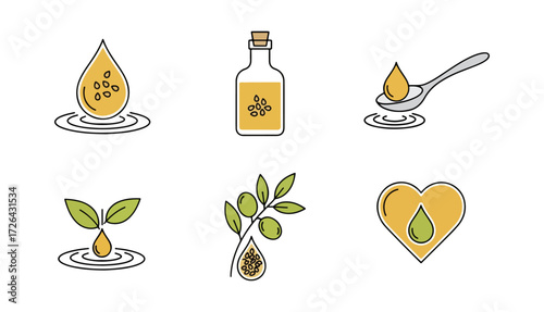 Oil production and consumption icons