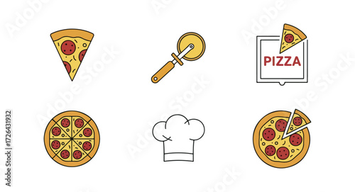 Pizza icons set