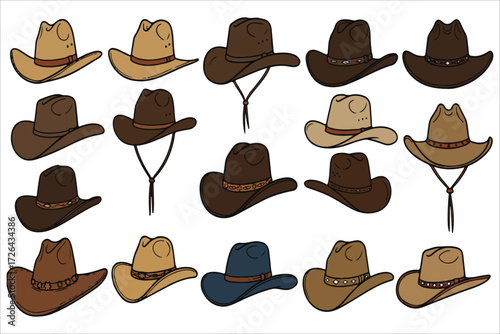 seamless pattern collection of various hats and fashion accessories vector illustration