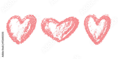 Set of simple hand drawn heart drawing illustration Scribble heart doodle Love clipart Single element for print, web, design, decor