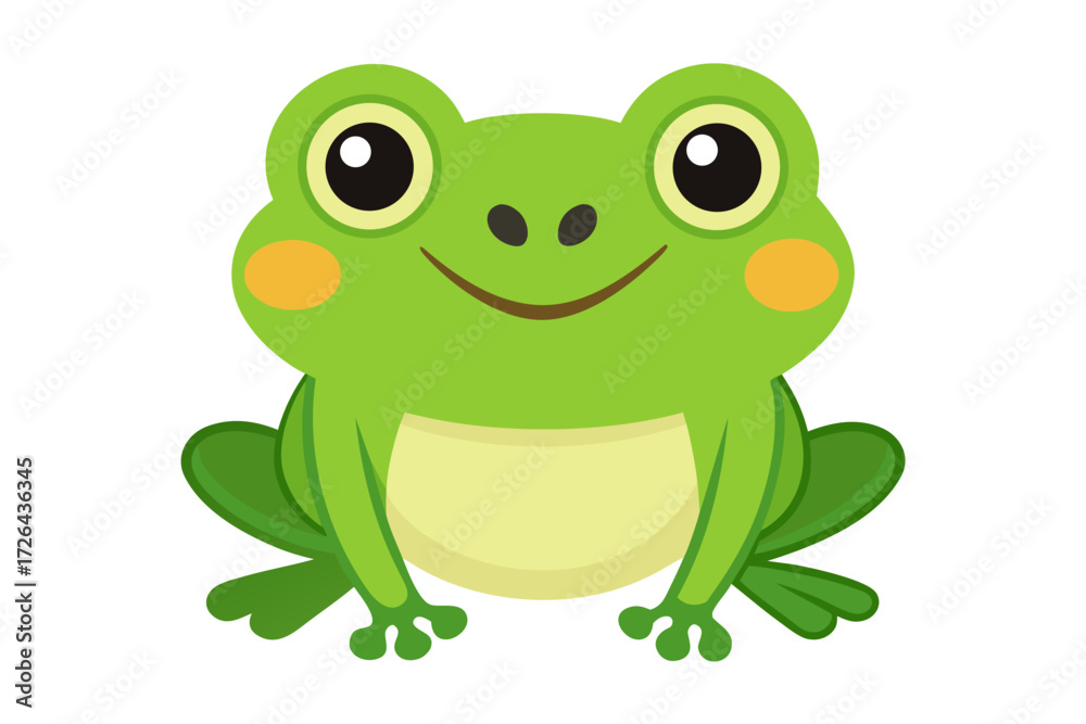 Naklejka premium green frog cartoon