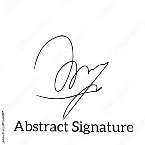 Abstract Signature. example of an autograph signature. Logo company. Signature number 2