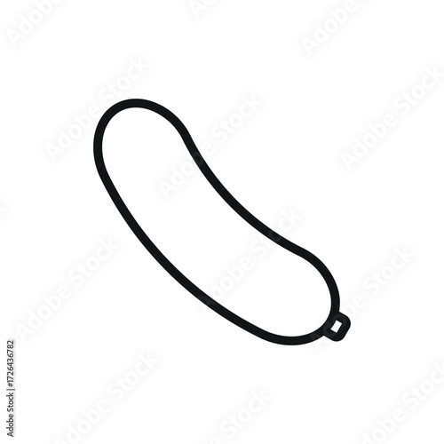 Cucumber icon in line style for vegan diet, salad, and organic ingredient visuals.