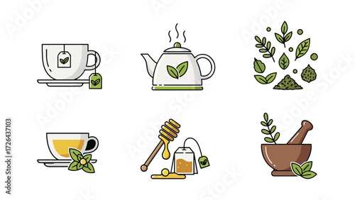 Tea brewing process illustrations