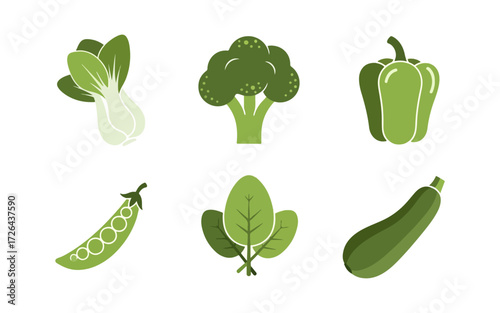Variety of fresh green vegetables