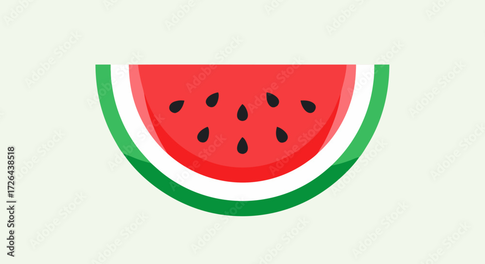 Fototapeta premium Fresh Watermelon Slice Illustration | Summer Fruit Art
