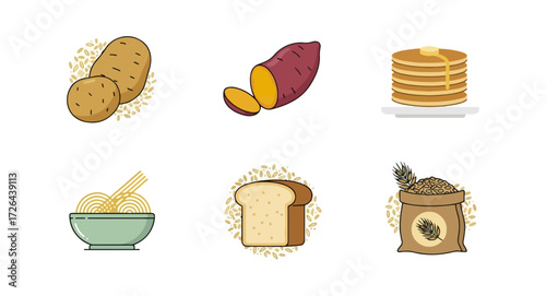 Various food staples and grains
