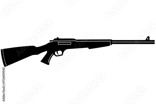 Vector art of silhouette of a rifle, a classic hunting weapon