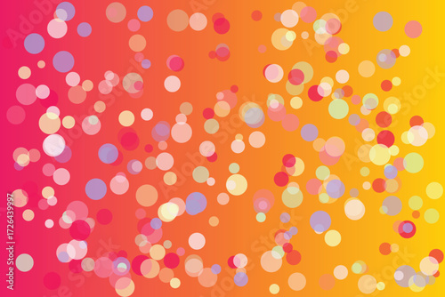 Gradient background with scattered colorful translucent circles abstract bokeh
