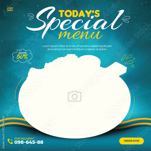Delicious hot food special today s menu featuring fried chicken french fries and dipping sauce with a 50 off sale promotion