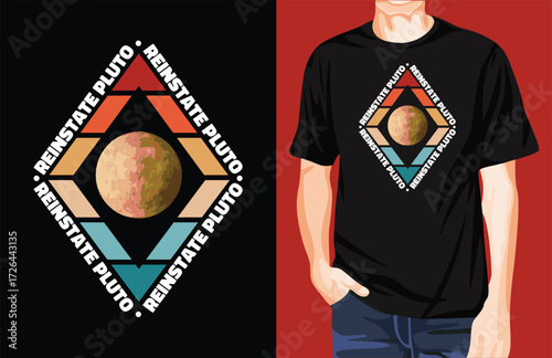 Pluto retro sunset t-shirt design
