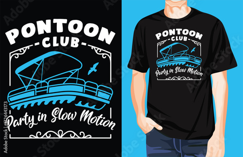 Pontoon boat club t-shirt design