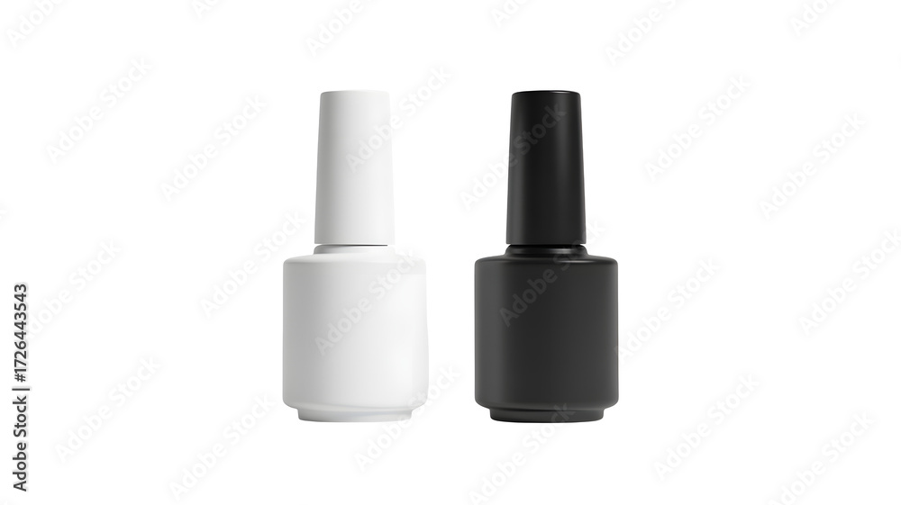 Obraz premium Chic nail polish set, elegant black and white for stylish manicures.