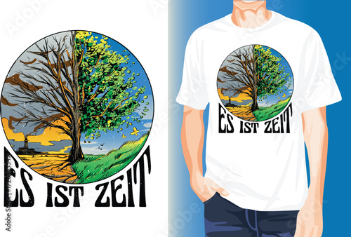 Tree seasonal time t-shirt design