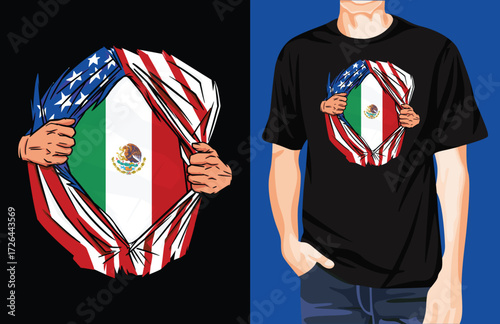 USA and Mexico t-shirt design