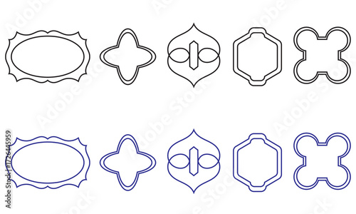 Mediterranean vintage  frame ornate border icon. Vector illustration. isolated on white background. EPS 10