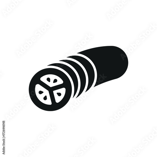 Cucumber icon in modern glyph for vegan, salad, and detox diet design.