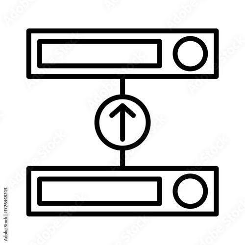 Storage Transmission Share Disk Hard disk HDD SSD Memory Cloud Link Computer Icon Logo Floppy Line Art
