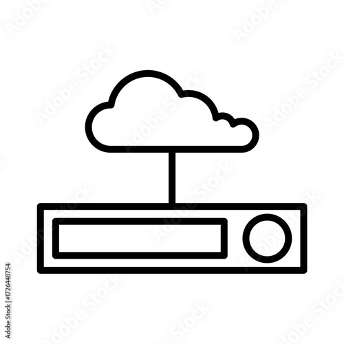Storage Cloud Internet Disk Hard disk HDD SSD Memory Cloud Link Computer Icon Logo Floppy Line Art
